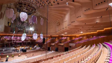 A wide shot of the Concert Hall whilst it's being renovated.
